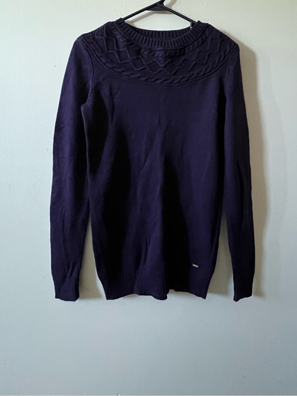 Tommy Hilfiger Navy Cable Knit Yoke Sweater